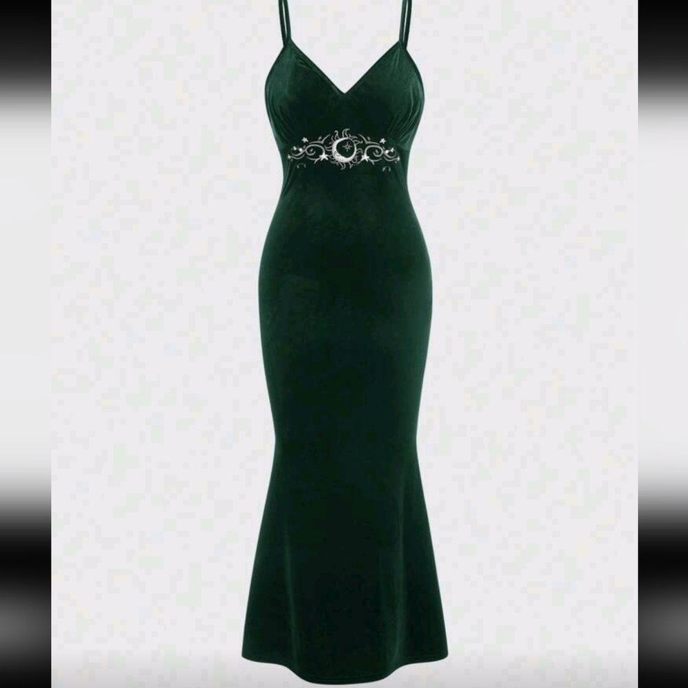 Witchy Moon Velvet Dress